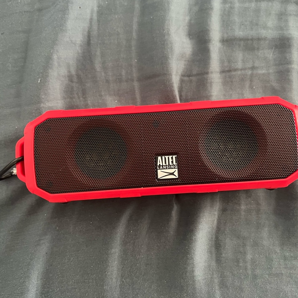 Altec Red Portable Bluetooth Speaker with Sleek Design